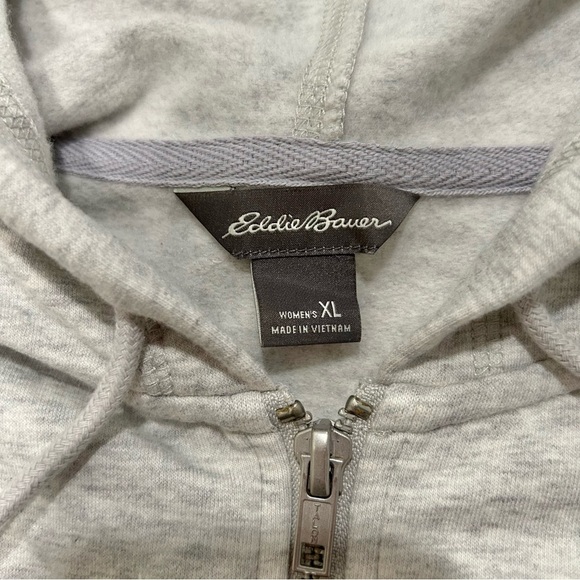 Eddie Bauer EB Retro Logo Graphic Full-Zip Hoodie Sweatshirt Gray Size XL - Picture 5 of 12